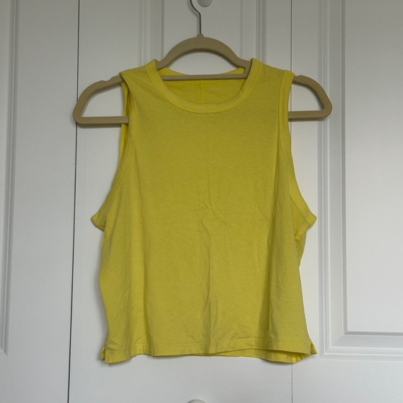 Lululemon Athletica Yellow Classic-Fit Cotton Blend Tank Top - Picture 1 of 3
